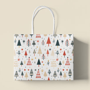 Sacola Para Presentes Grande Árvores de Natal escandinavas nórdicas