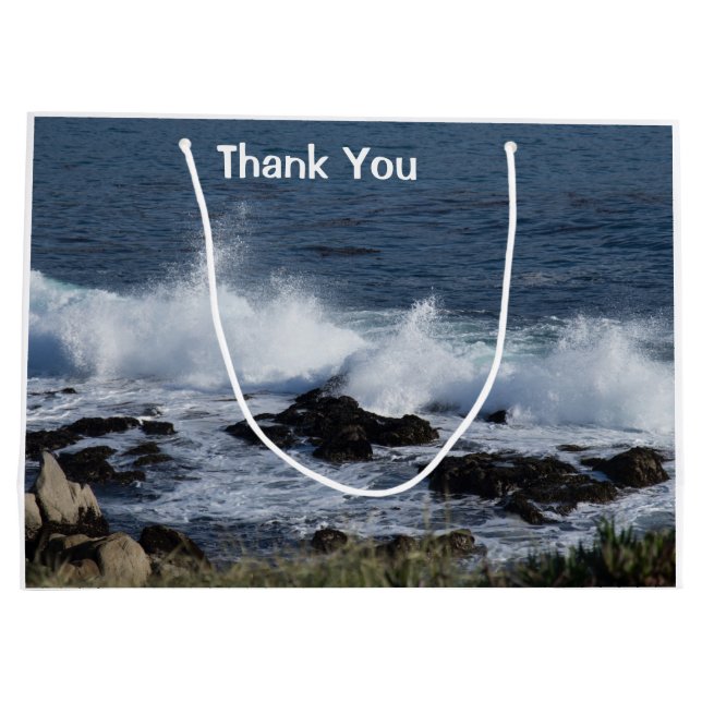 Sacola Para Presentes Grande As ondas do Oceano Pacífico (Verso)