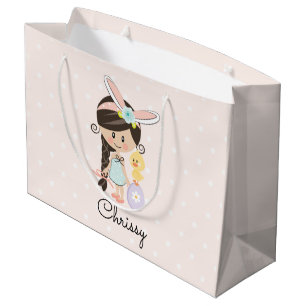 Sacola Para Presentes Grande Asiático personalizado da menina das orelhas do