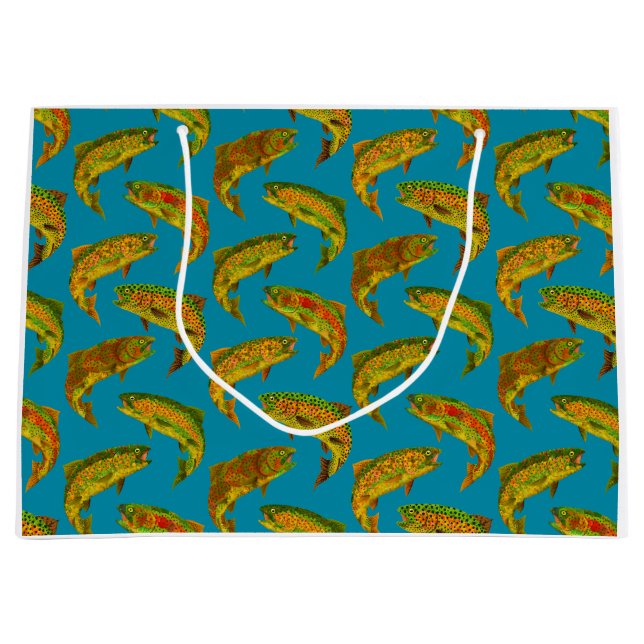 Sacola Para Presentes Grande Aspen Leaf Rainbow Pattern Invisível 2018 (Frente)