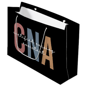 Sacola Para Presentes Grande Assistente de Enfermagem Retro Certificado CNA