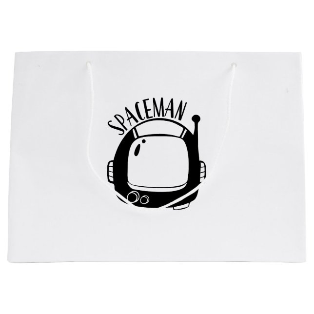 Sacola Para Presentes Grande Astronauta Vintage (Frente)