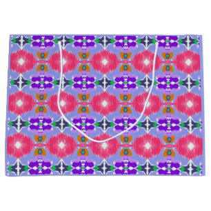 Sacola Para Presentes Grande Aurora Vibrante Kaleidoscópio Florada Elétrica