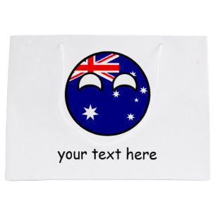 Sacola Para Presentes Grande Austrália Geeky de tensão engraçada Countryball