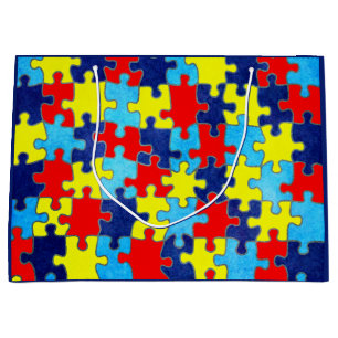 Sacola Para Presentes Grande Autismo Quebra-cabeça de consciência por Shirley T