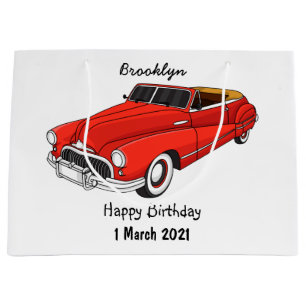 Sacola Para Presentes Grande Automóvel clássico vermelho 1948