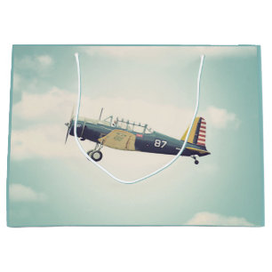 Sacola Para Presentes Grande Avião antigo do lutador