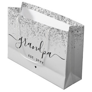 Sacola Para Presentes Grande Avô Est Glitter Confetti - Presentes Personalizado