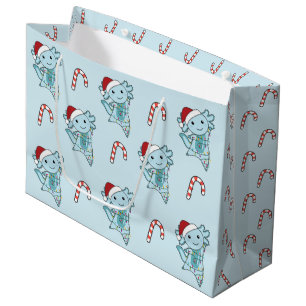 Sacola Para Presentes Grande Axolotl Felry Natal Animais de inverno Axolots