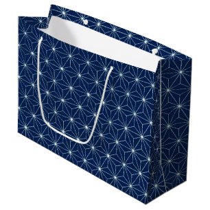 Sacola Para Presentes Grande Azul Indigo Japonês