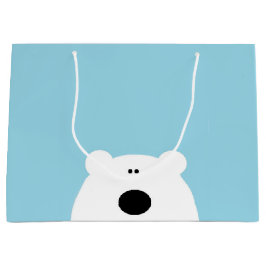Sacola Para Presentes Grande Azul Urso Polar