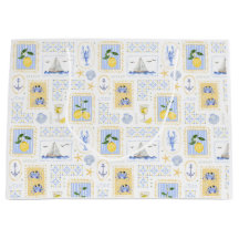 Azulejo Azul Mediterrâneo Limão Amarelo Costeiro