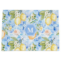 Azulejo Azul Mediterrâneo Limoncello Monograma Nom