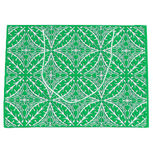 Sacola Para Presentes Grande Azulejos marroquinos - jade verde e branco