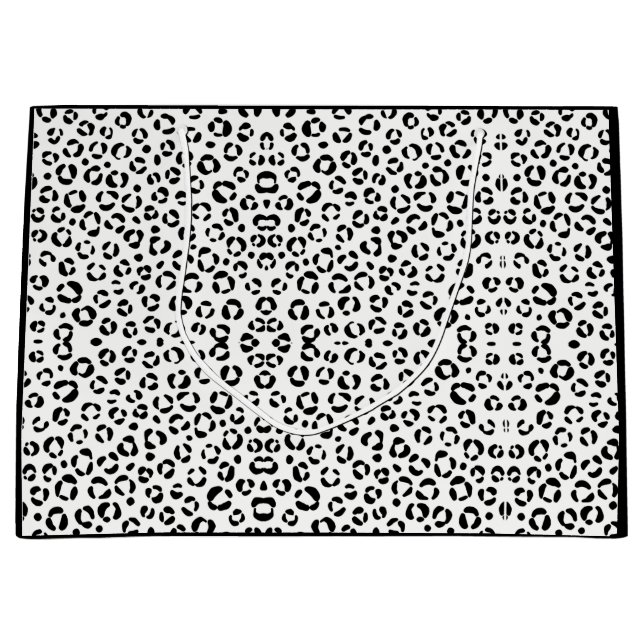 Sacola Para Presentes Grande B&W Impressão Animal Sherpa Blanket (Frente)