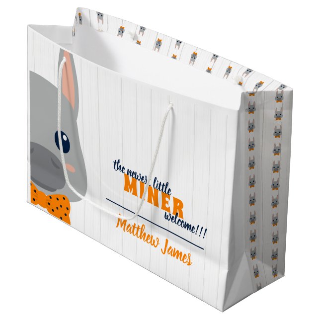 Sacola Para Presentes Grande Baby Boy Orange Donkey (Frente inclinada)