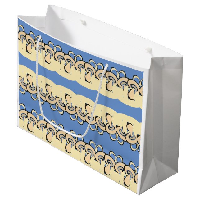 Sacola Para Presentes Grande Baby Boy Pacifier Abstrato (Frente inclinada)