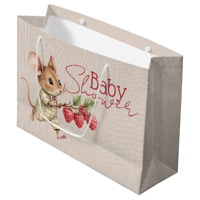 Sacola Para Presentes Grande Baby Boy Woodland Animal Shower (Frente inclinada)