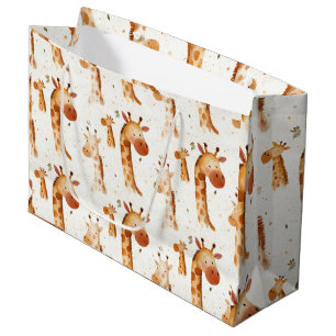 Sacola Para Presentes Grande Baby Giraffes