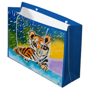 Sacola Para Presentes Grande Baby Tiger "Art by Kids"