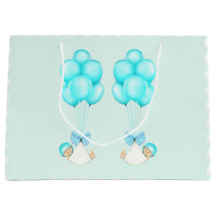 Sacola Para Presentes Grande Baby Twin Boys