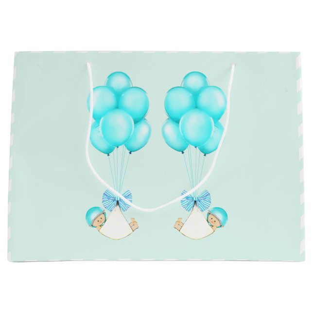 Sacola Para Presentes Grande Baby Twin Boys (Frente)