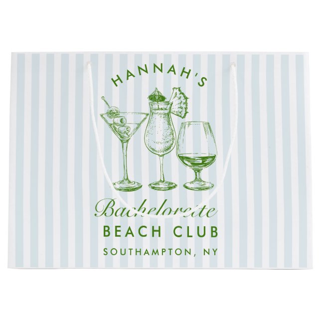 Sacola Para Presentes Grande Bachelorette Azul de Imagem Moderna (Frente)