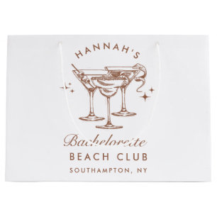 Sacola Para Presentes Grande Bachelorette Retro Brown Coctail