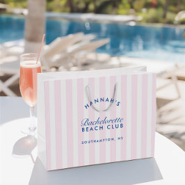 Sacola Para Presentes Grande Bachelorette Rosa Moderno e Marinho