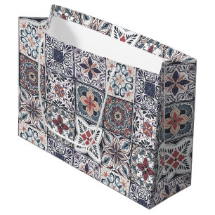 Sacola Para Presentes Grande Backplasias de Wallpaper/azulejos inspirados por T
