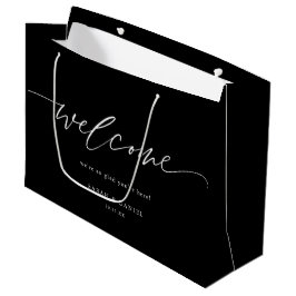 Sacola Para Presentes Grande Bag de Boas-vindas do Casamento Elegante Negro