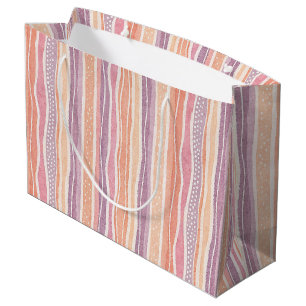 Sacola Para Presentes Grande Bag de Presente Grande com Padrão Striped Pastel
