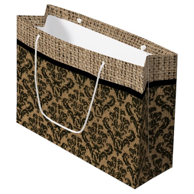 Sacola Para Presentes Grande Bag Dif Design Burlap Faux (Frente inclinada)