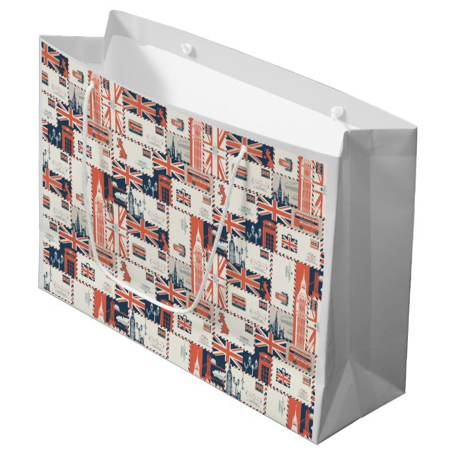 Sacola Para Presentes Grande Bagagens de presentes Postadas de Londres (Frente inclinada)