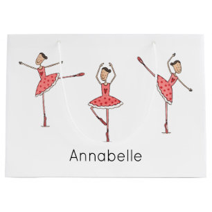 Sacola Para Presentes Grande Bailarina Personalizada Dançarina de Ballet