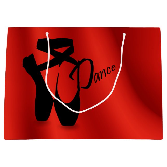 Sacola Para Presentes Grande Balé Ballerina Ponteiro Calçados Dança LG Gift Bag (Frente)