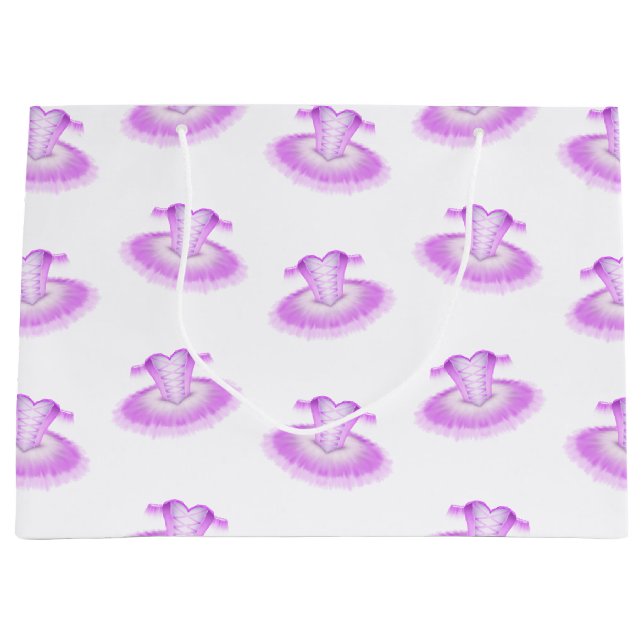 Sacola Para Presentes Grande Balé Girly Pink Ballerina Tutu (Frente)