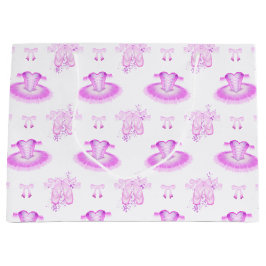 Sacola Para Presentes Grande Balé Rosa Ballerina Tutu e Calçados