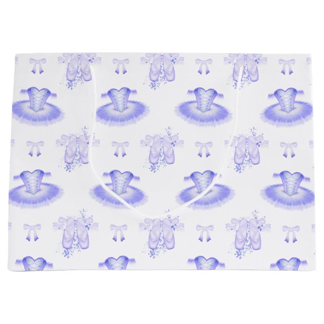 Sacola Para Presentes Grande Balé Roxo Aniversário Tutu e Calçados Ponteiro (Frente)