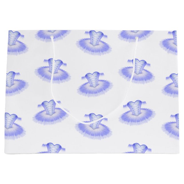 Sacola Para Presentes Grande Balé Roxo Aniversário Tutu Watercolor (Frente)