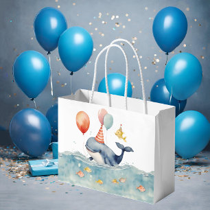Sacola Para Presentes Grande Baleia Cura Aniversário