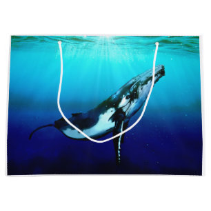 Sacola Para Presentes Grande Baleia de Humpback