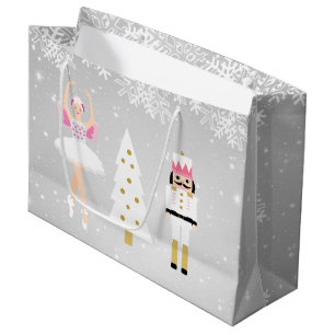 Sacola Para Presentes Grande Ballerina e o biscoito de Natal Gift Bag