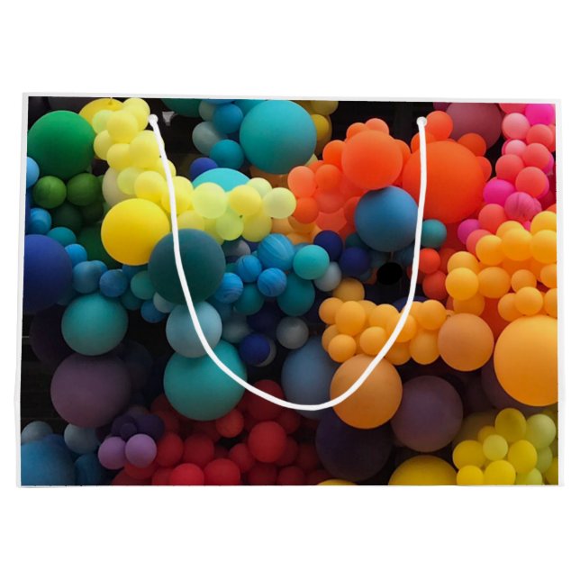 Sacola Para Presentes Grande Balões coloridos (Verso)