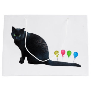 Sacola Para Presentes Grande Balões de Gatos - Saco de Presente
