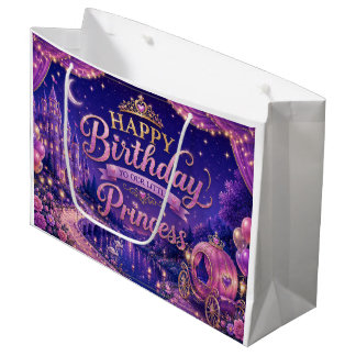 Sacola Para Presentes Grande Balões para Festa de Aniversário da Princesa