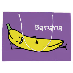 Sacola Para Presentes Grande Banana que é de sorriso, estabelecendo e relaxand