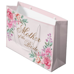 Sacola Para Presentes Grande Banda de cor-de-rosa-plana personalizada para Brid