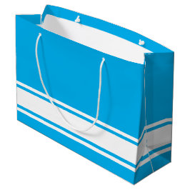 Sacola Para Presentes Grande Bandas Brancas De Diversão De Esportes Em Azul
