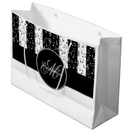 Sacola Para Presentes Grande Bandas musicais em preto e branco Grande Bag 3